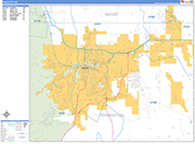Rapid City  Wall Map Basic Style